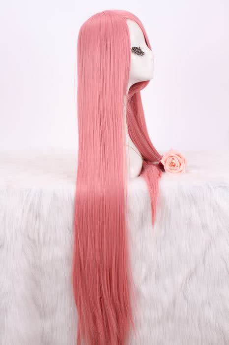 100 cm langer, gerade Pink Cosplay Perücke synthetische Anime Mode Frauen Volles Haar