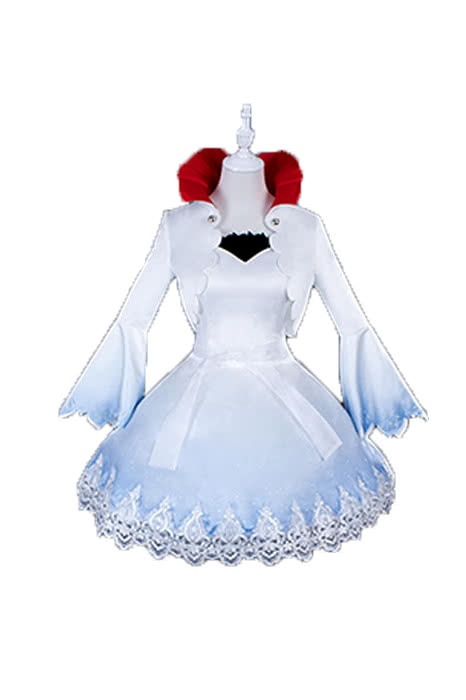 Weiss Schnee schöne weiße und blaue Anime Cosplay Kostüme