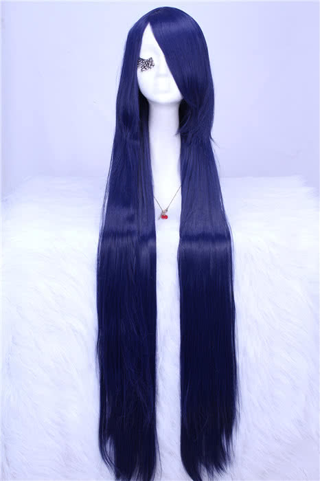 100 cm lang dunkelblau gerade Cosplay -Perücke Japan Anime Girls Haare