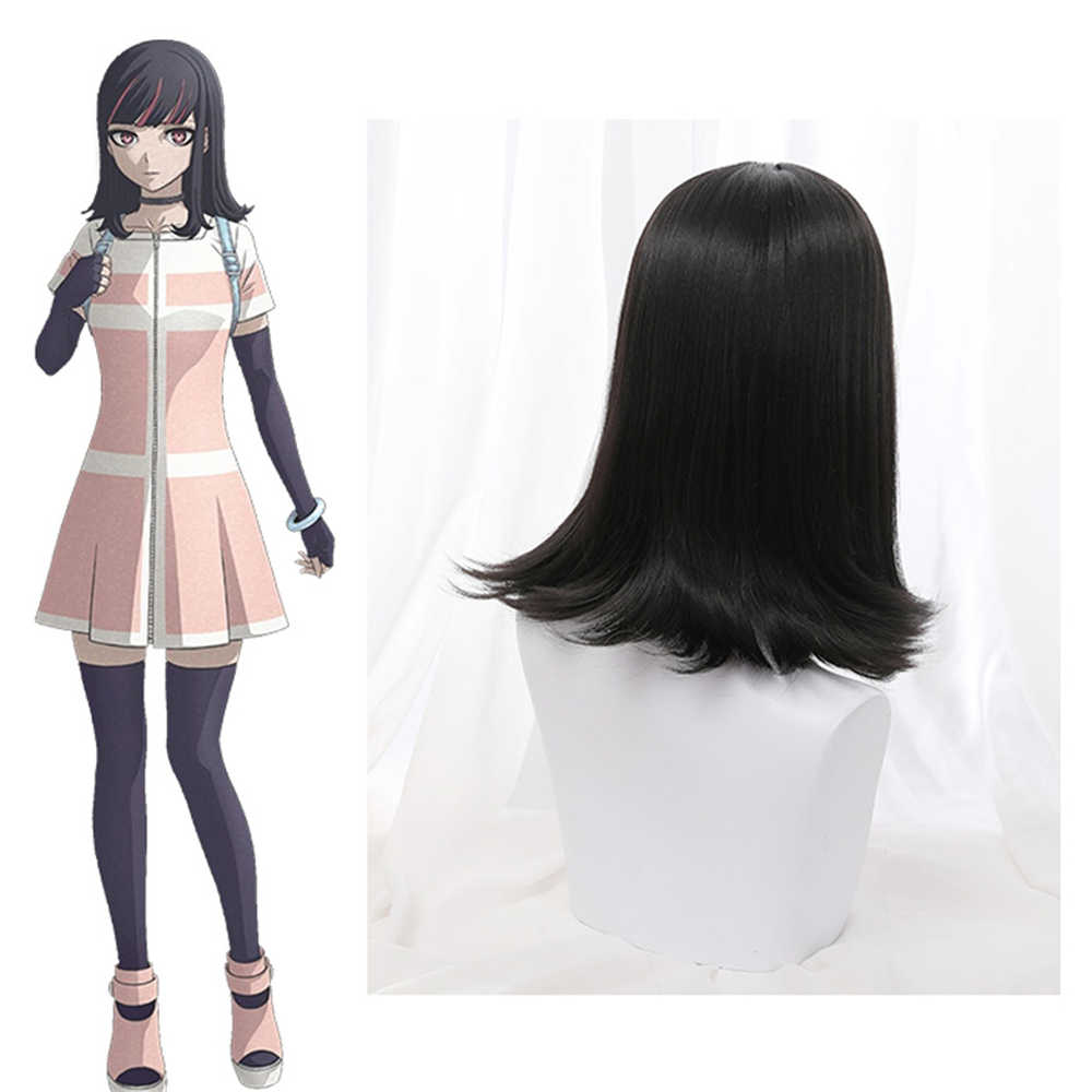 Anime Akudama Drive gewöhnliche Person schwarz lila Cosplay Perücke Haare
