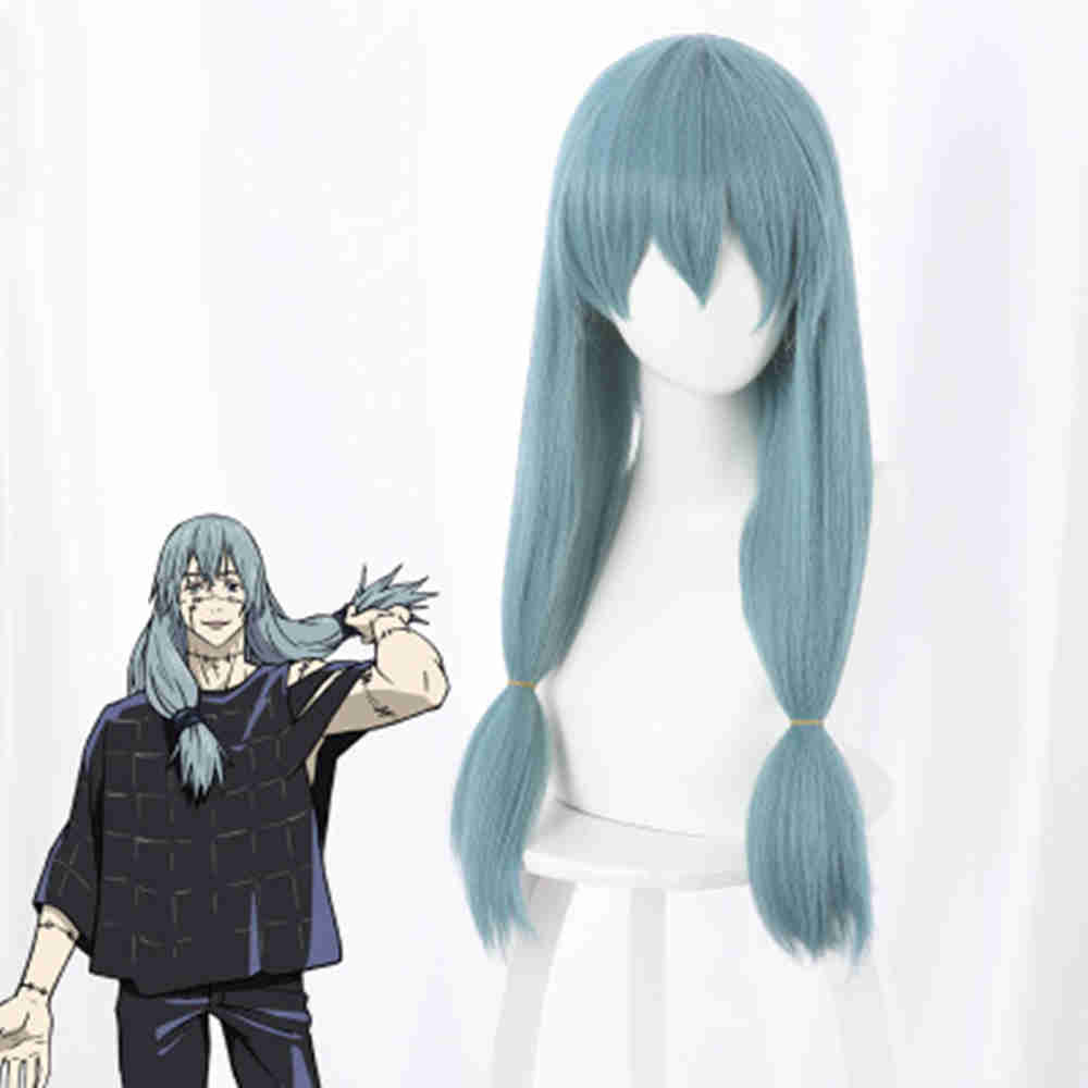 Anime Jujutsu Kaisen Mahito Lake Blue Hair Cosplay Perücke Halloween Perücke