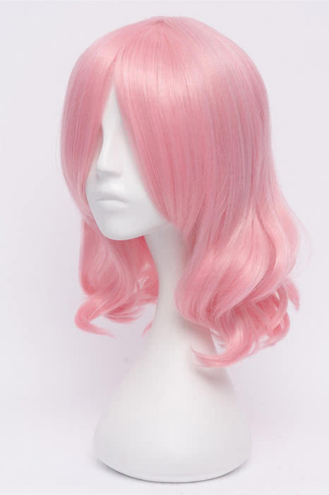 35 cm Pink Curly Touhou Project Saigyouji Yuyuko Cosplay Perücke