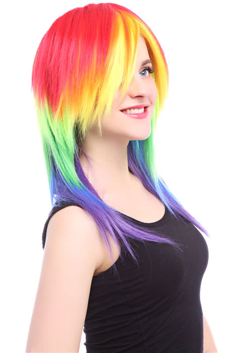 50 cm Mittel Cosplay Perücke Regenbogen meine kleine Pony Freundschaft ist magische Party Haare