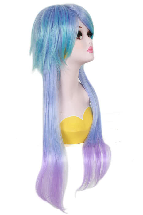 70 cm gemischte Farbe Lolita Perücke Straight Fade Cosplay Haare