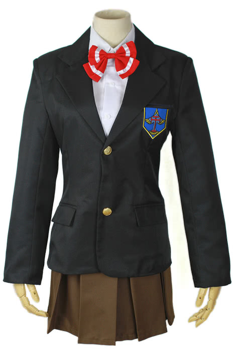 Schwarzes Cosplay Kostüm Gou Matsuoka Uniform mit rotem Bowknoten