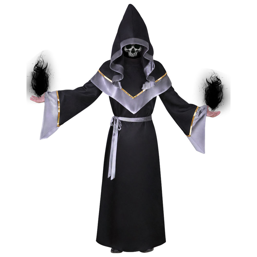 2022 grenzüberschreitende Goldene Samtkante Death Cloak Halloween Death Wizard Cosplay Cosplay Bühne Kostüm