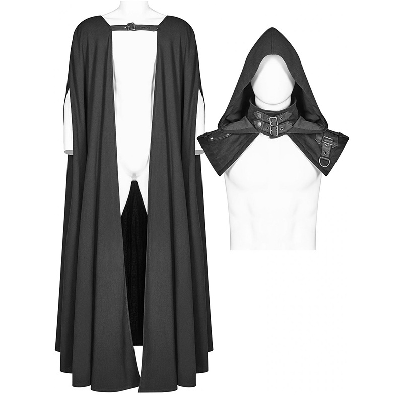 Mittelalterlicher Gothic -Kapuze -Mantel Halloween Teufel Wizard Cosplay Robe