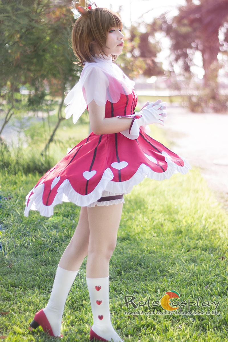 Cardcaptor Clear Card Sakura Sakura Kinomoto Op2 Rose Heart Fighting Kleid Cosplay Kostüm