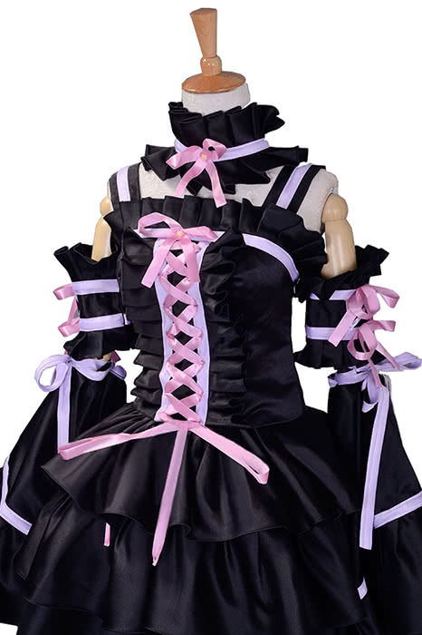 Chobits Cosplay-Kostüme schwarzer Prinzessin Vollkleid