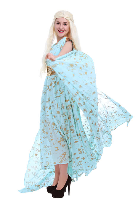 Daenerys Targaryen mit speziellem Design Blue Dress Cosplay-Kostüme