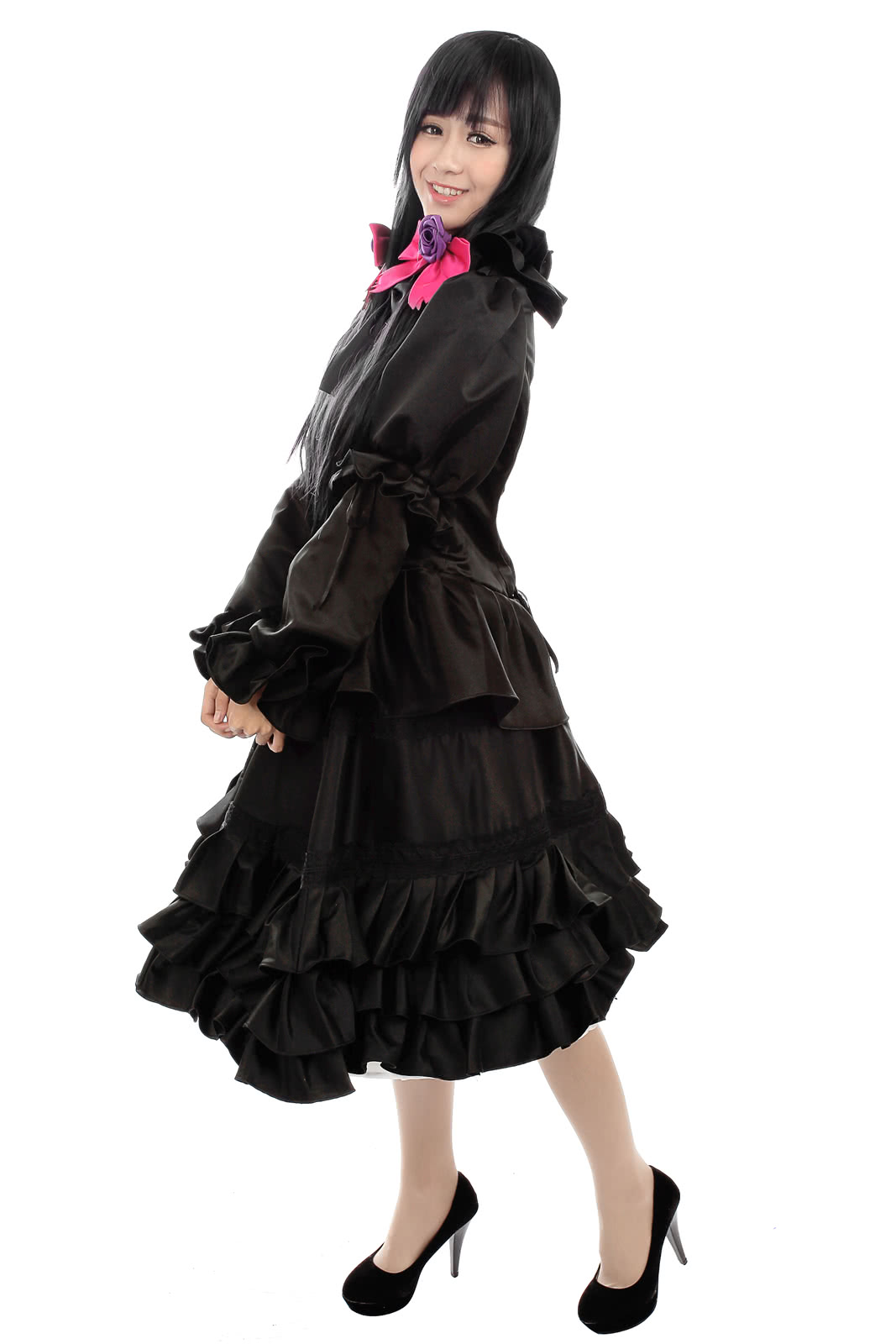Datum mit einem Live Tokisaki Kurumi Cosplay Kostüme schwarz macht dich so sexy