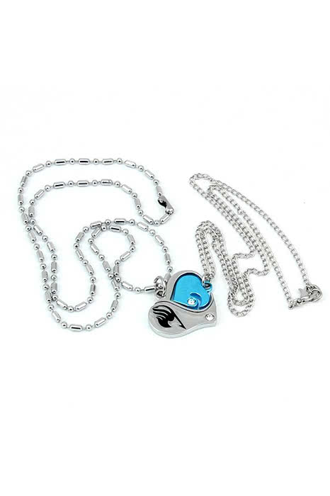 Fairy Tail Paar Herz Logo Halskette Anhänger Amulett Talisman Charm Cosplay Requisite