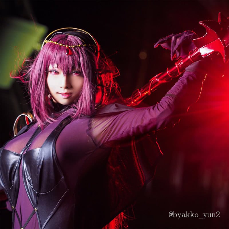 Schicksal Grand Order Scathach Synthetic Wine Red Long Cosplay Perücken