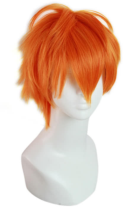 Haikyuu !! Hinata Syouy kurze leuchtend orangefarbene Mann Haare Cosplay Perücken