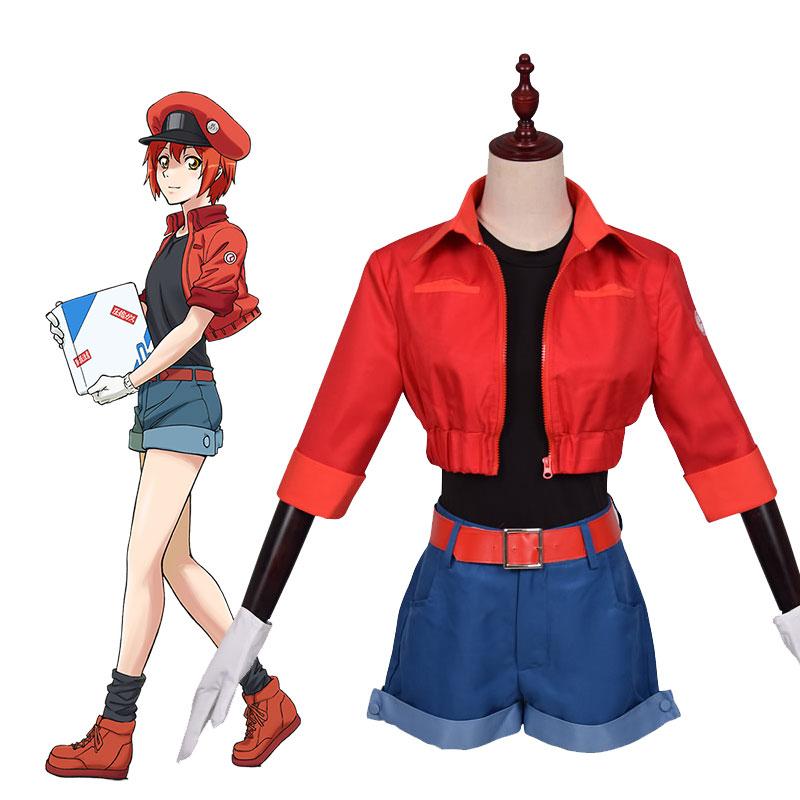 HATARAKU SAIBOU rote Blutkörperchen Kostüme Zellen bei der Arbeit Anime Cosplay