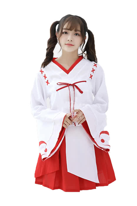 Inuyasha Kikyo Red Cosplay Kimono Kostüme