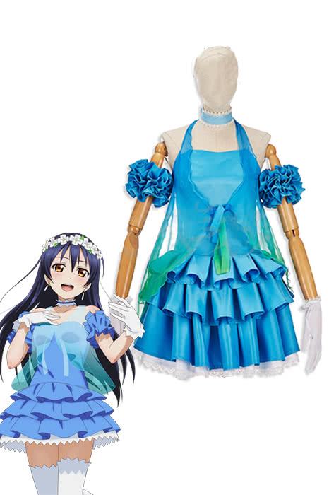 Liebesleben! Yume nein tabira Umi Sonoda Blau gemischtes grünes Anime -Coaplay -Kleid