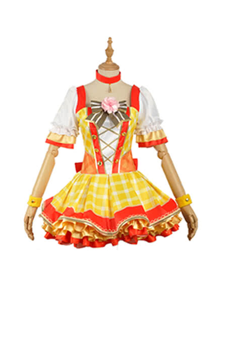 Liebe Live Bouquet Awaken Hoshizora Rin Gelb Kleid Anime Cosplay Kostüme