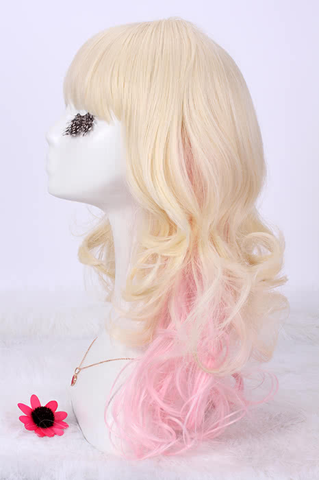 Neue Mode März 5.50 cm langer Mix Beige Pink Cosplay Wigs Party Haare
