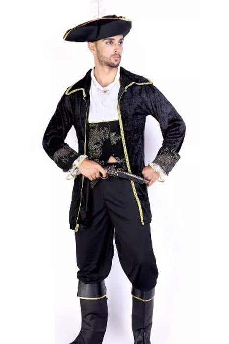 Pirat des karibischen schwarzen coolen Anzugs Cosplay Kostüm