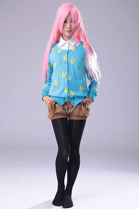 Super Sonico Blue Rabbit gedruckter Pullover Brown Bloomer Cosplay Kostüm