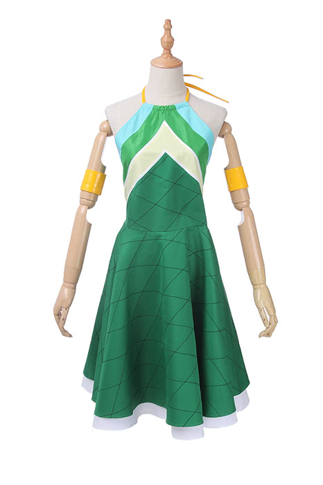 Vicwin-One Fairy Tail Wendy Marvell Green Kleid Cosplay Kostüme Outfits