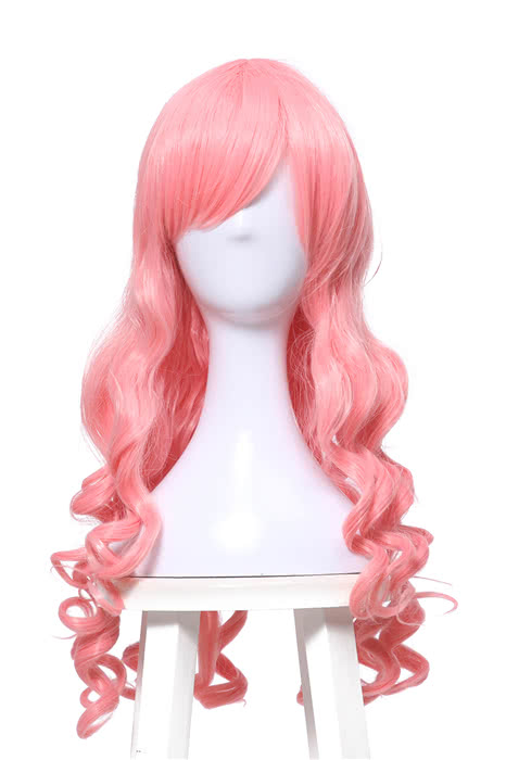 Vocaloid Luka Girls Pretty Long Pink Anime Wavy Cosplay Perücken