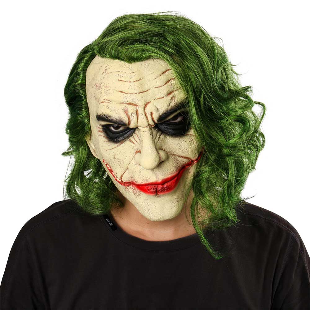 Film Joker Face Mask mit Perücken Batman Accessoires Halloween Cosplay