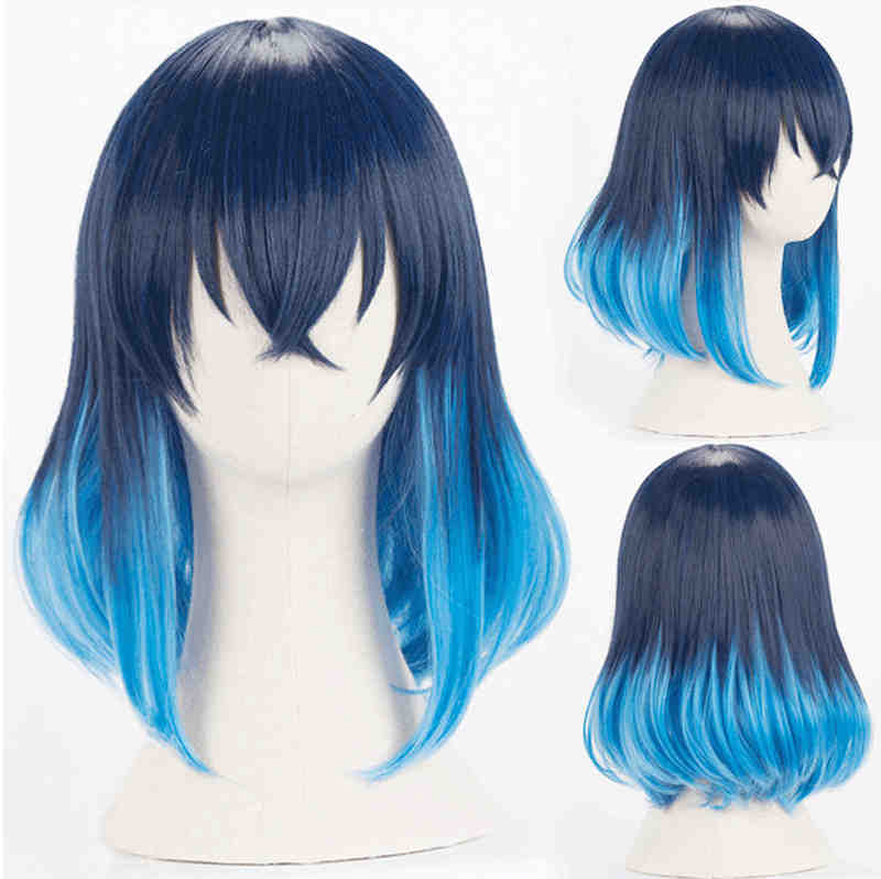 Anime Inosuke Hashibira Blue Synthetic Cospaly Wig Anime Dämon Slayer Kimetsu no yaiba