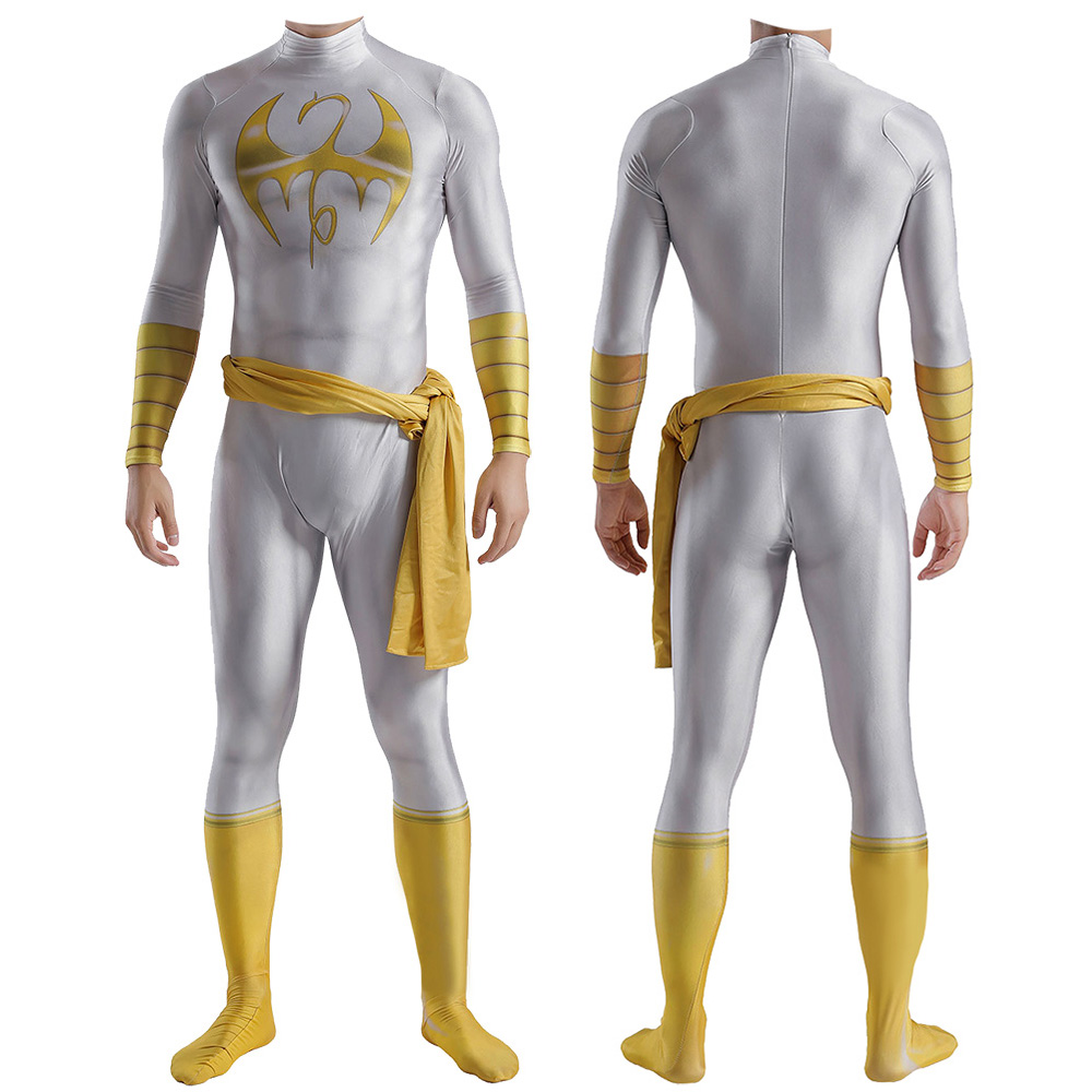 Marvel Hero Iron Fist Anzug Cosplay Cosplay Halloween Bodysuit Outfit Erwachsener/Kinder perfekt für Comic -Nachteile und Halloween