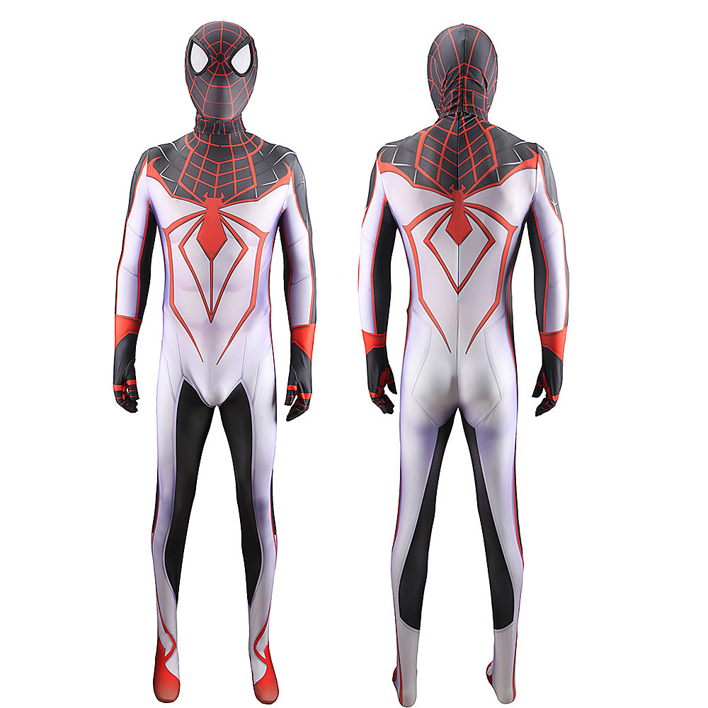 Spiel Cosplay -Kostümmeilen. Morales Spider-Man-Kostüm Halloween Superhelden Cosplay einteiliger Jumpsuit Rollenspiel Bühnenbühne
