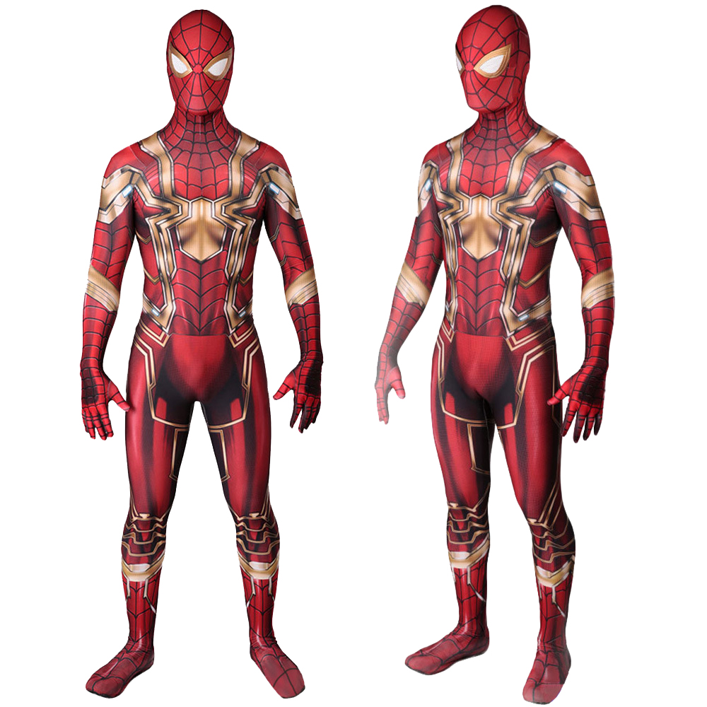 Verbesserte Version von Golden Spider-Man Cosplay Halloween Kostüm BodySuit Deluxe Strumpfhows Jumpsuit