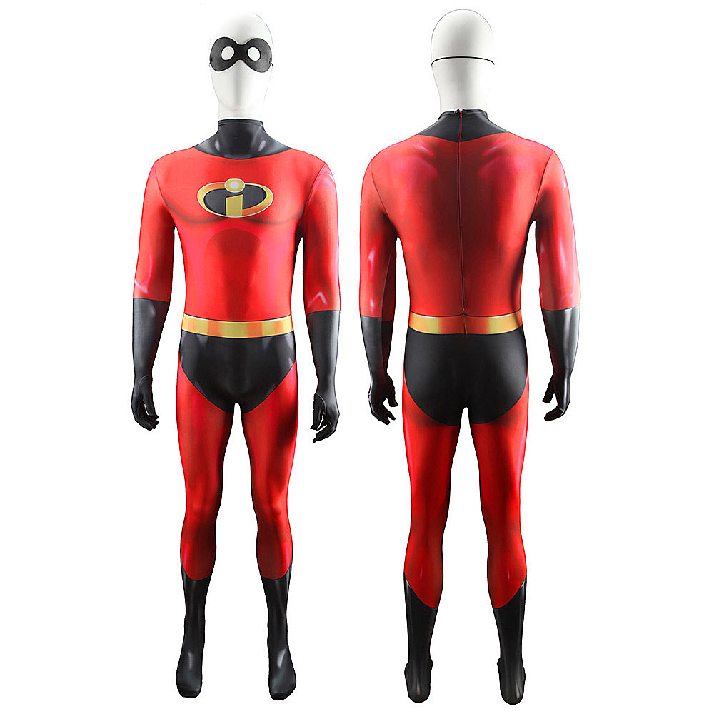 The Incredibles Syndrom Superhelden Full Men Bodyuit Zentai Spandex Stretch Adult Kostüm Körper Kostüm Cosplay Luxusanzug