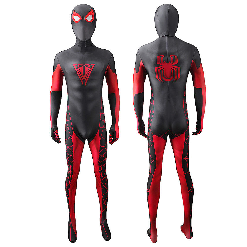 Spider-Man Miles Morales 10-jähriges Jubiläum Halloween Kostüm Superheld Neu in den Spinnenvers Miles Morales Zentai Cosplay Kostüme Erwachsener Ganzkörperanzug
