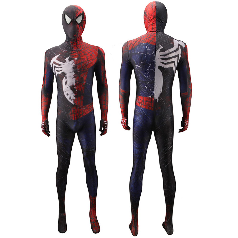 Venom Remy Symbiote Marvel Ultimate Spider-Man symbiotierte TASM2-Kostüme, perfekt für Halloween-Outfits BodySuit einteilige Strumpfhosen für Erwachsene/Kinder