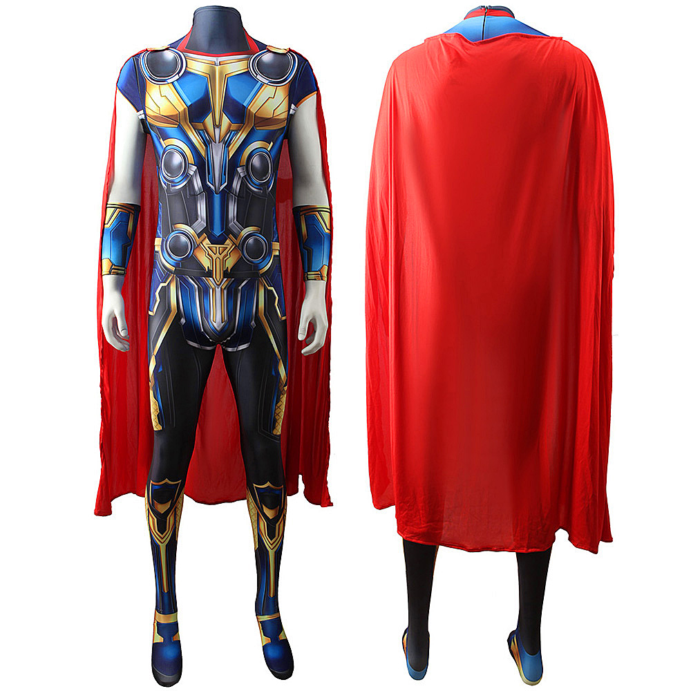Marvel Cloak Thor Love and Thunder Einkeiles Kostüm Cosplay Halloween BodySuit Outfit Erwachsene/Kinder Premium-Kostüm