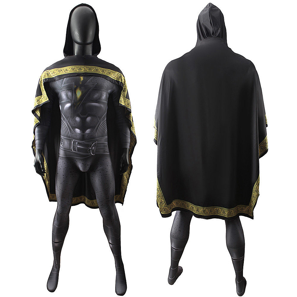 Cloak Black Adam Full-Set-Kostüme für Film und Fernsehen Halloween Cosplay Kostüme einteilige Strumpfhosen Performance Kostüme Erwachsene/Kinder