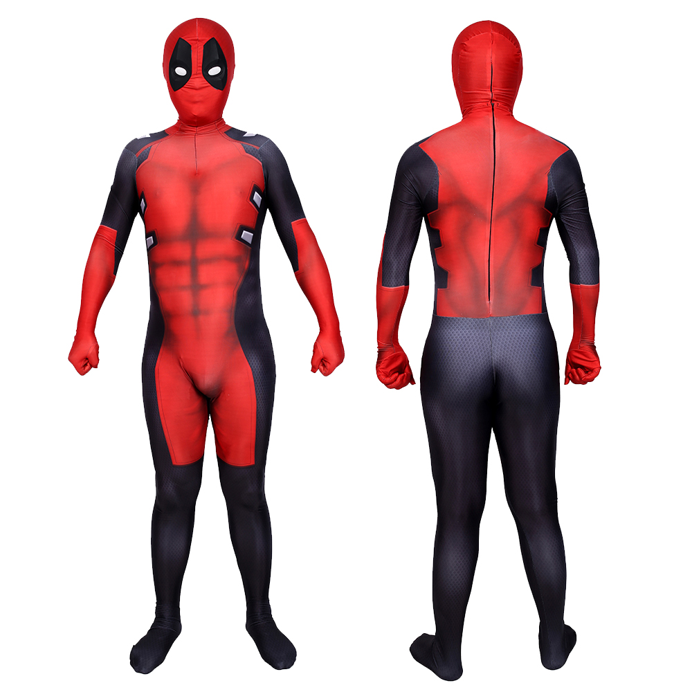 Halloween Deadpool Cosplay Kostüm für Kinder Erwachsene Unisex Superhelden Kostüme BodySuit Spandex 3D -Stil Zentai