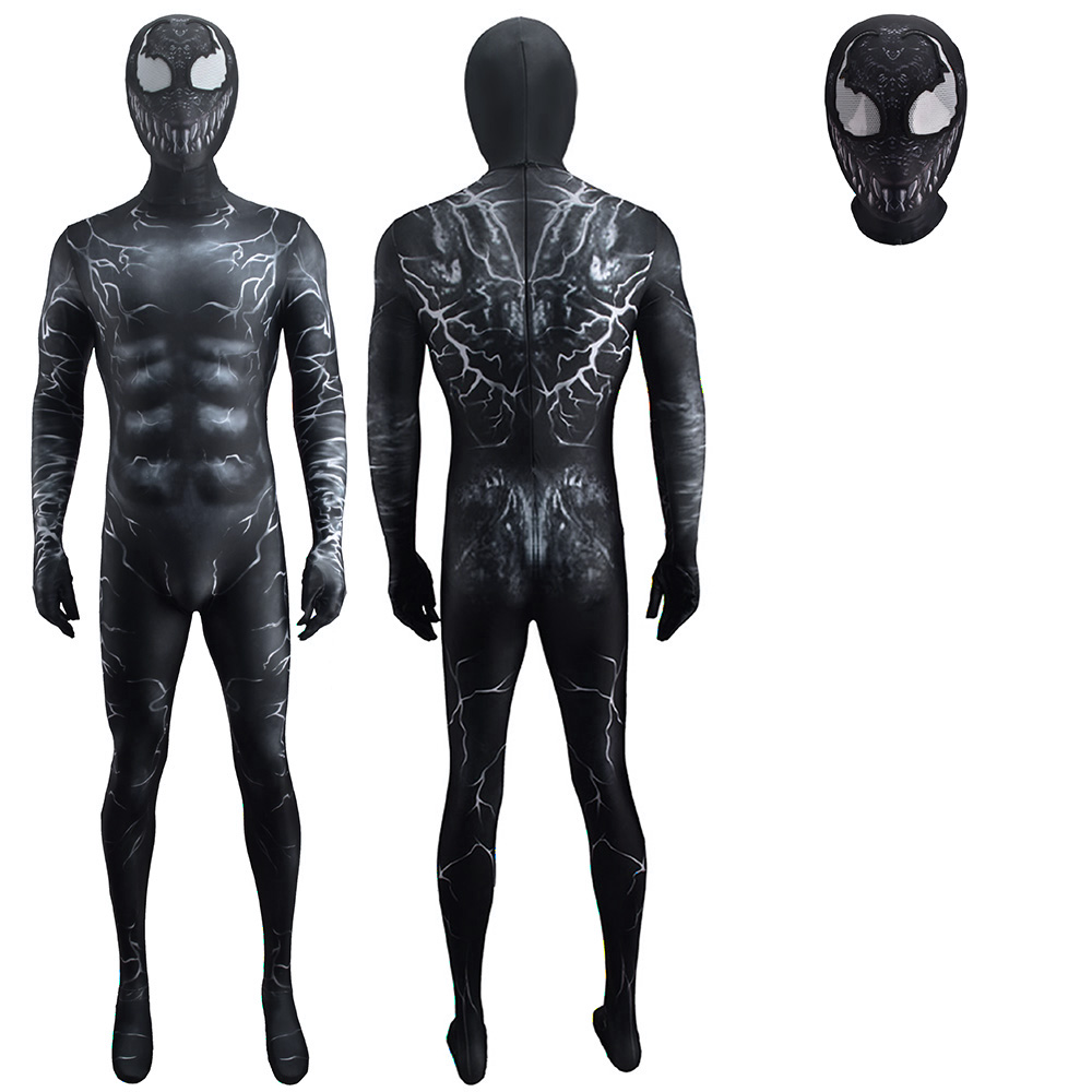 Halloween Venom Lethal Guardian Spandex Kostüm Outfit Ganzkörper Halloween Battle Anzug Cosplay Zentai Anzug Erwachsener Kinder