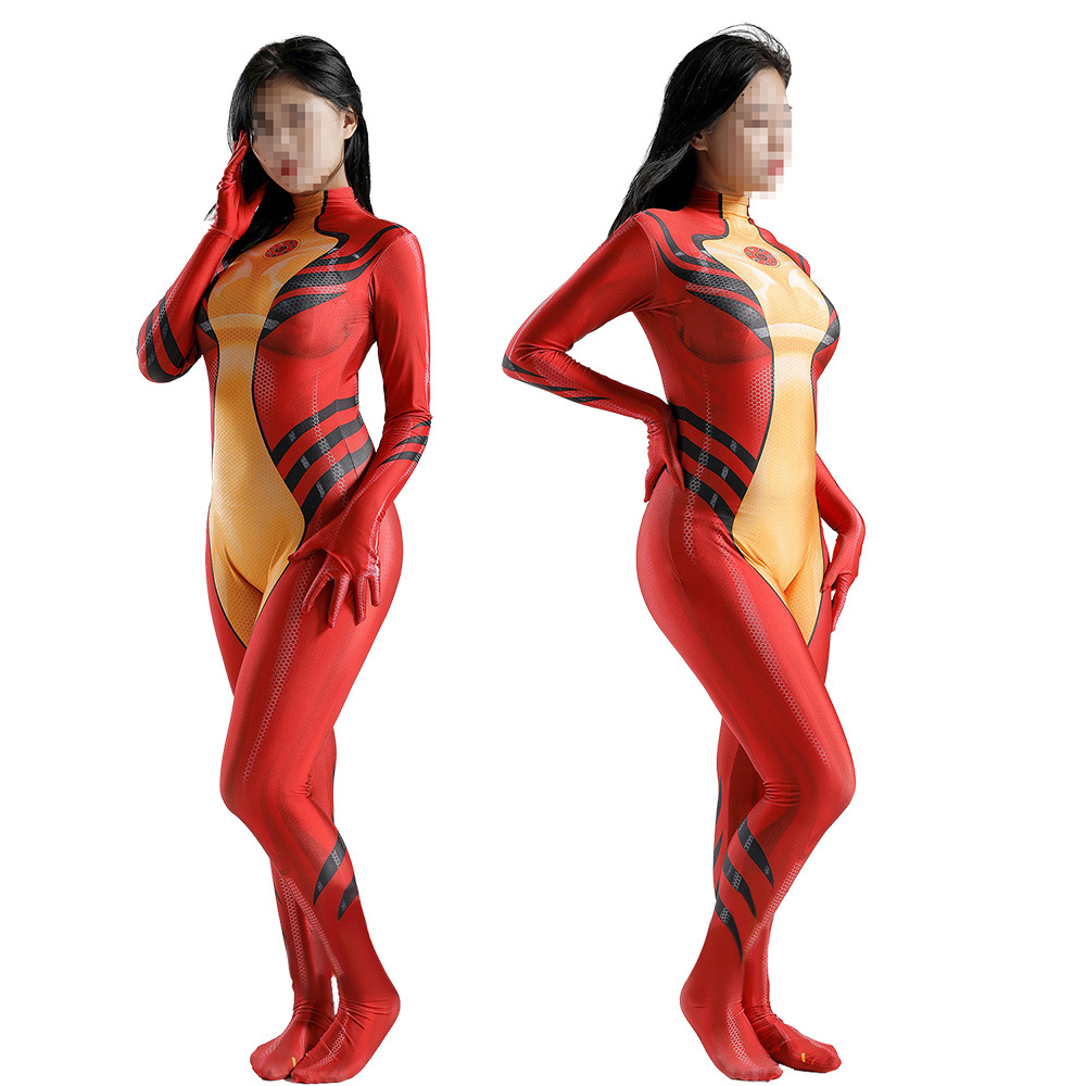 Lady Dragon Cosplay Kostüm – Superhelden Frauen Halloween Outfit – Lycra Bodysuit Zentaisuit Jumpsuit für Erwachsene