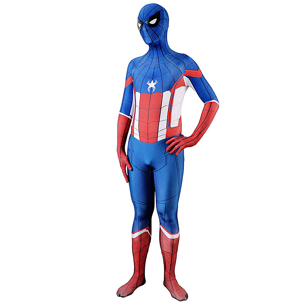 Homecoming Captain America Cosplay Kostüm Spider-Man Jumpsuit Bodysuit Halloween Cosplay Anzug für Erwachsene Kind