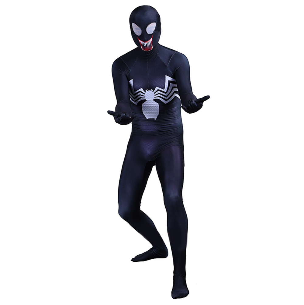 Herren Marvel Spider-Man Maximum Venom Deluxe Cosplay Jumpsuit Genomisiert Spider-Man Halloween Rollenspiel Kostüm