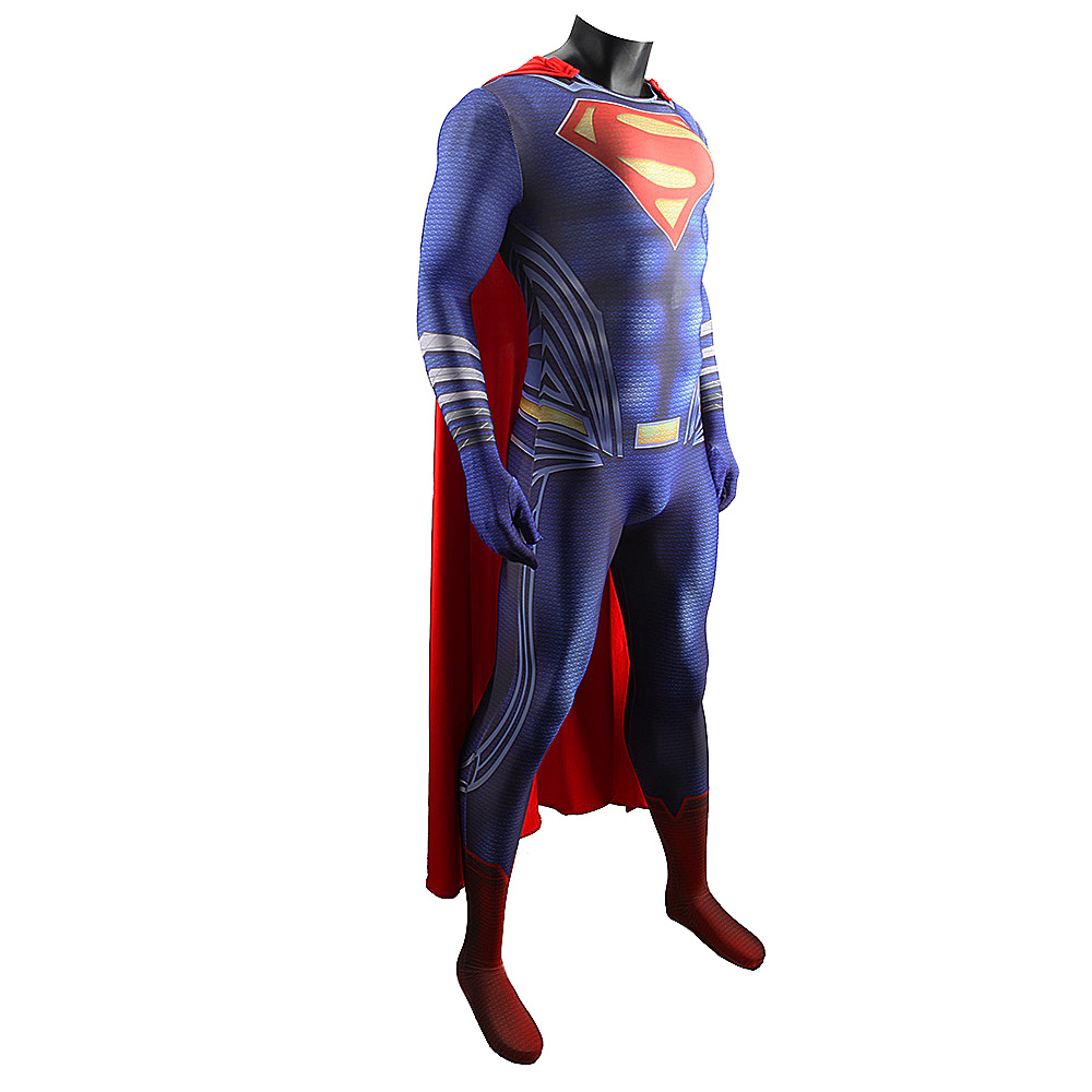 Superman Man of Steel Halloween Herren Deluxe Superhelden Kostümparty Cosplay Cosplay BodySuit Overall Outfit für Jungen Erwachsene