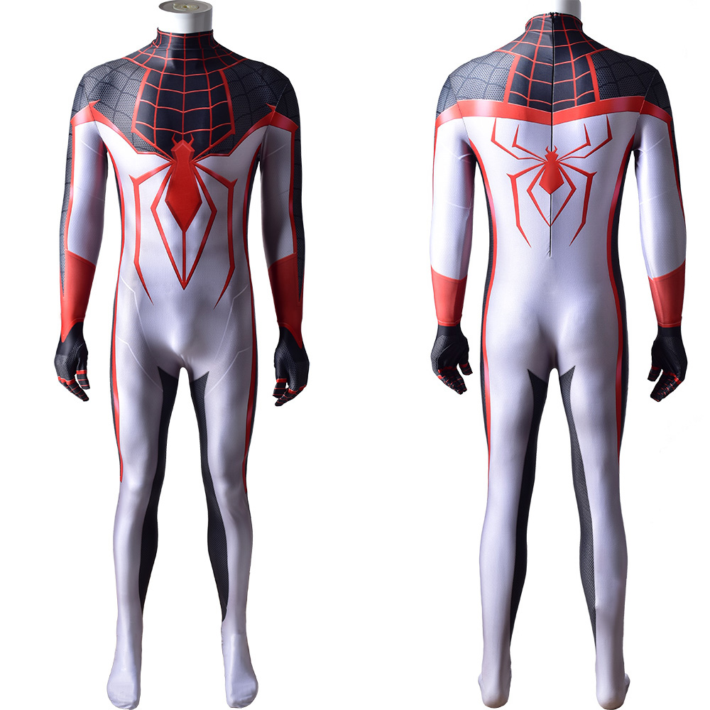 Neu in den Spinnenvers Miles Morales Zentai Cosplay Kostüme Erwachsener Halloween Kostüm Superheld Spandex BodySuit