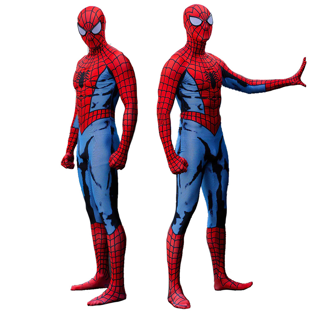 Marvel Ultimate Spider-Man Deluxe Muskelkaste Kostüm Spider-Vers Halloween Cosplay engen Bodysuit für Erwachsene