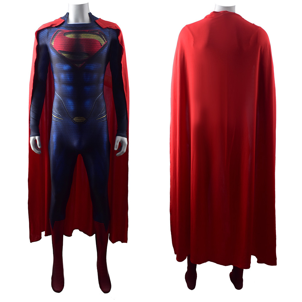 Man of Steel Superman Cosplay Kostüm Jumpsuit Luxusanzug Superman Cape Halloween DC Universe Superhelden Kostüm