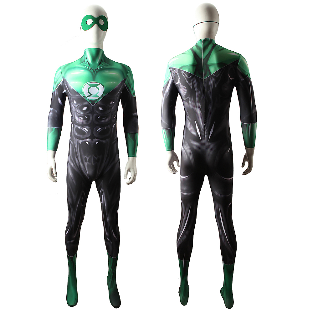 Green Lantern Halloween Superhelden Kostüm DC Comics Cosplay -Männer -Body -Overuit Grüne Lantern Spandex 3D -Stil für Kinder Erwachsene
