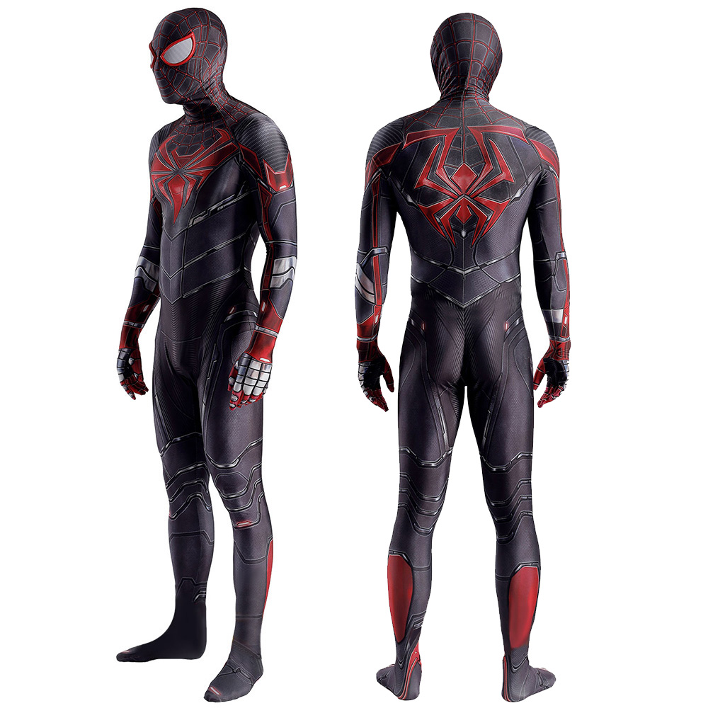 Spiderman Cosplay Kostüm Miles Morales in den Spinnenvers Spider Bodysuit Unisex Lycra Spandex Halloween Cosplay Anzug