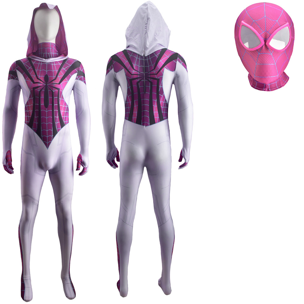 Spider Frau Gwen Superhelden Universum Kostüm Cosplay Anzug Lycra spandex bodySuit 3D -Stil Zentai Gwen Spiderwoman Kostüm