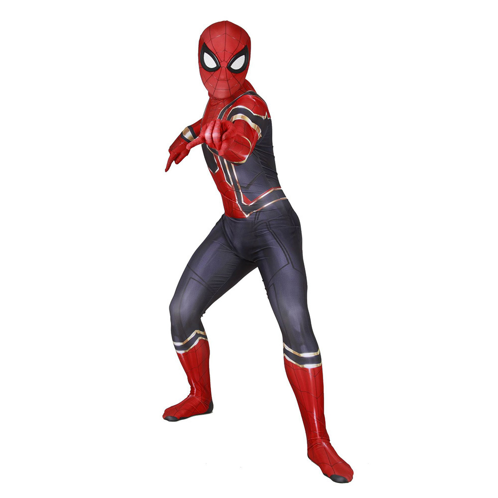 Avengers Iron Spider Halloween Party Kostüm Spiderman einteilige Strumpfhose BodySuit Erwachsene und Kinder Cosplay-Kostüm
